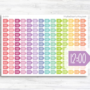 Appointment Time Arrow Planner Sticker - Hour Intervals (G056)