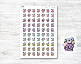 Laundry Basket Planner Stickers, Laundry Basket Doodle Stickers, Laundry Basket Stickers (G247)