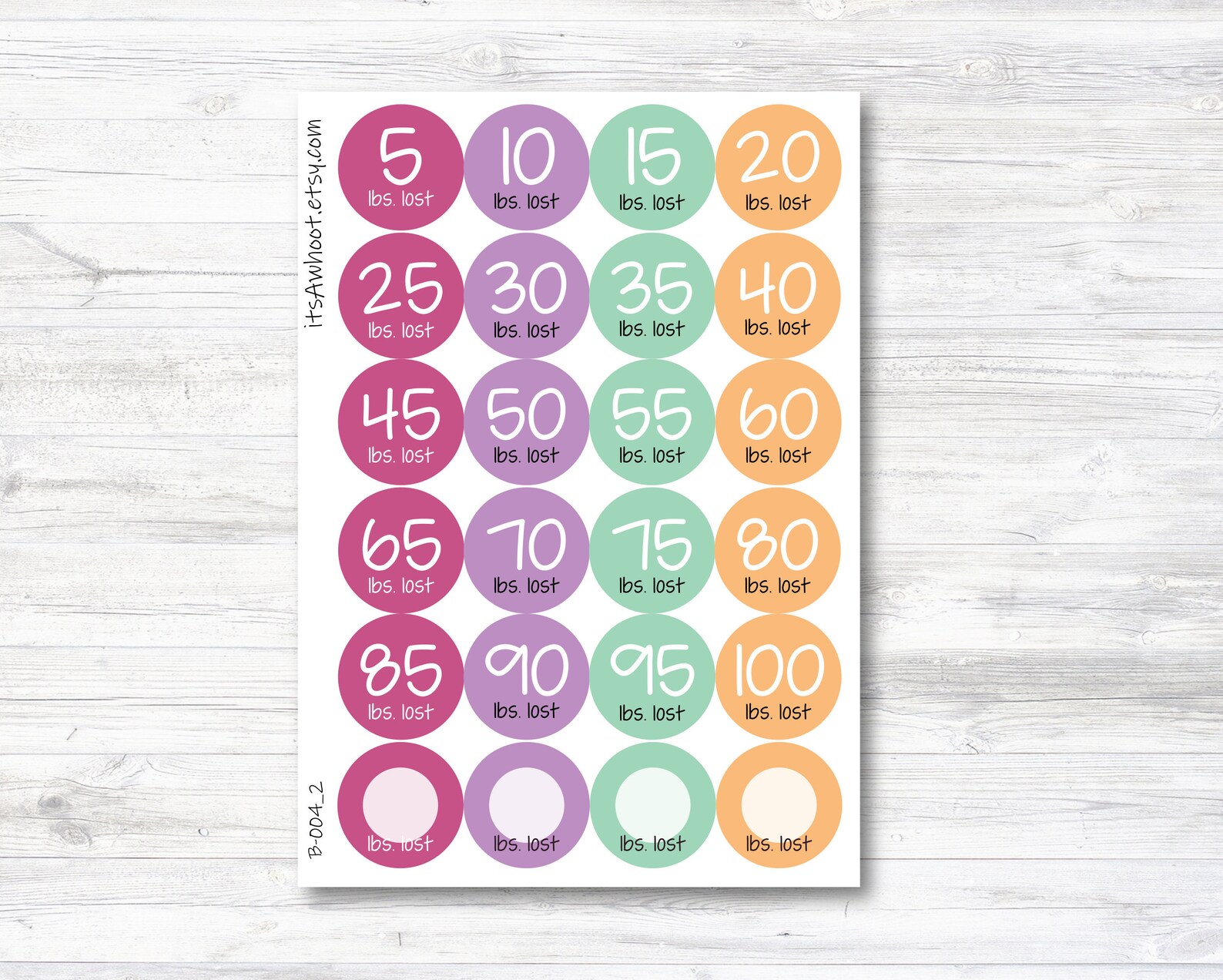 Weight Loss Milestone Stickers Weight Watchers Weekly Planner - Etsy
