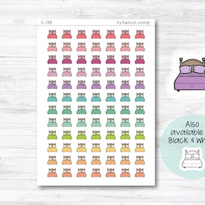 Bed icon Stickers, Change Sheets Planner Stickers, Wash Sheets Sticker, Bed Doodle Stickers (G288)