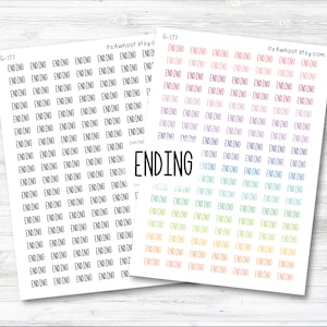 ENDING Script Planner Stickers (G177)
