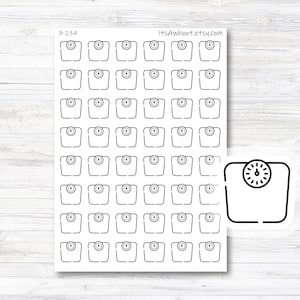 Weight Scale Planner Stickers - Black & White, Scale Planner Stickers (B234)