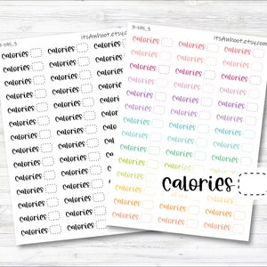 Calories Stickers, Calories Script Planner Stickers (B195_3)