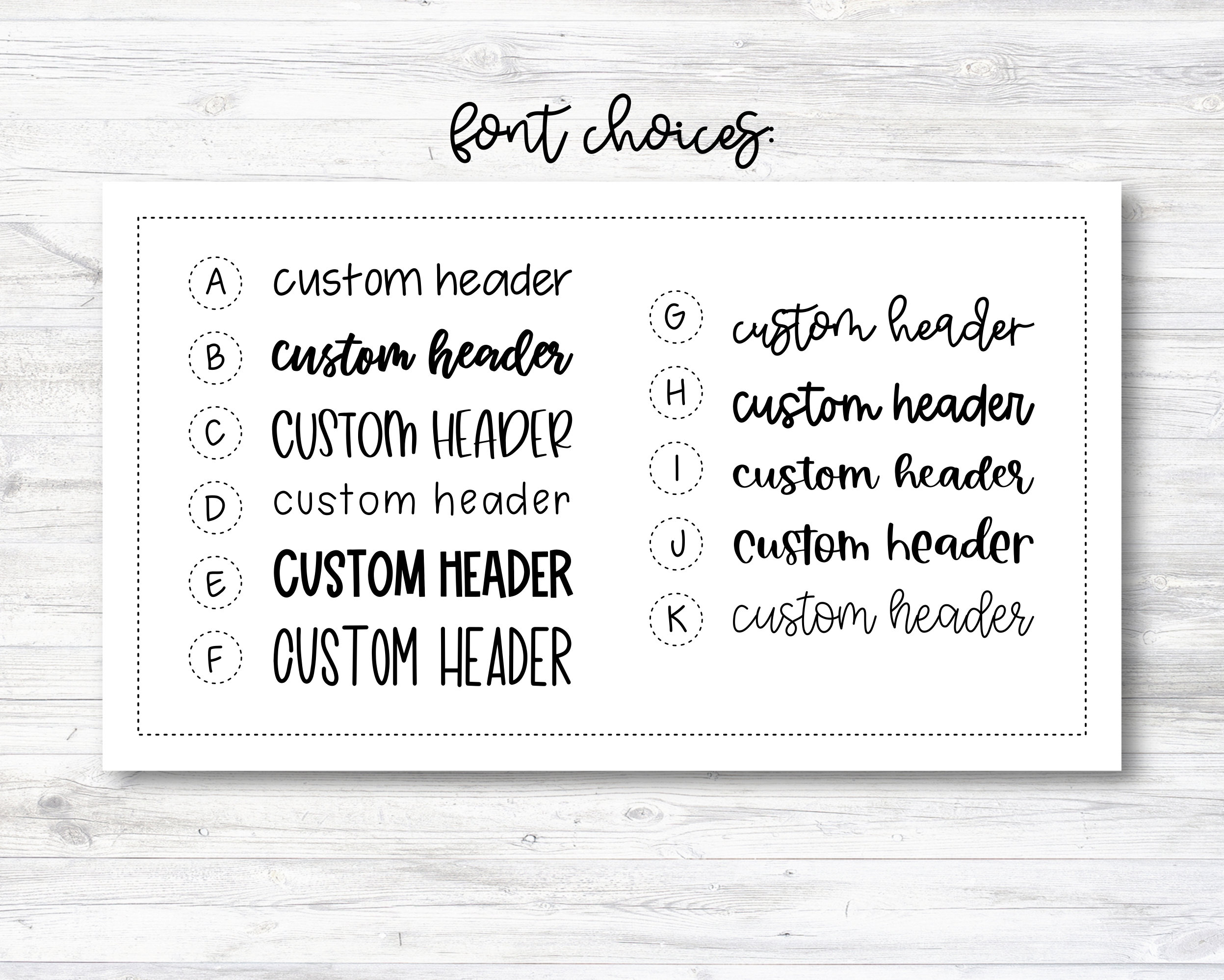 Personalized Header Planner Stickers With Your Custom Text, Custom ...