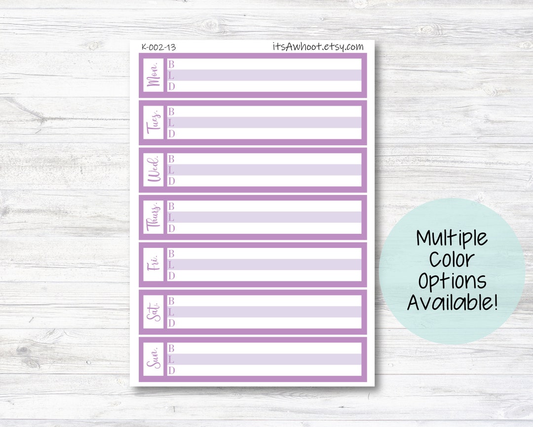 Breakfast Lunch Dinner Meal Label Kit, Weight Loss Planner Stickers ...