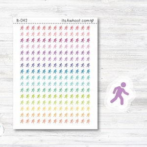 Walking Planner Stickers, Walking icon Stickers - Mini .25" Tall - SMALL DECO SHEET (B042)