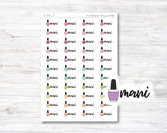 Mani Planner Stickers, Mani Stickers with Nail Polish Icon (G258_2)