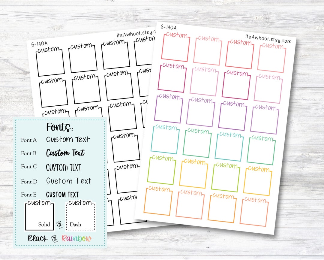 Personalized Script Box Label Planner Stickers With Your Custom Text ...