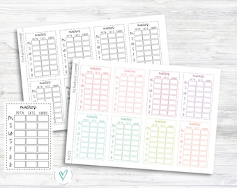 Macro Stickers, Weekly Macro Tracking Planner Stickers, Macro Sidebar Stickers (H021)