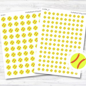 Softball Planner Stickers - .6" or .4" (G004)