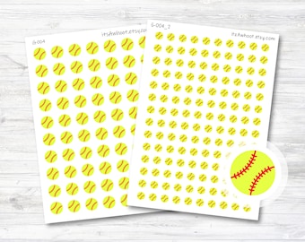 Softball Planner Stickers - .6" or .4" (G004)