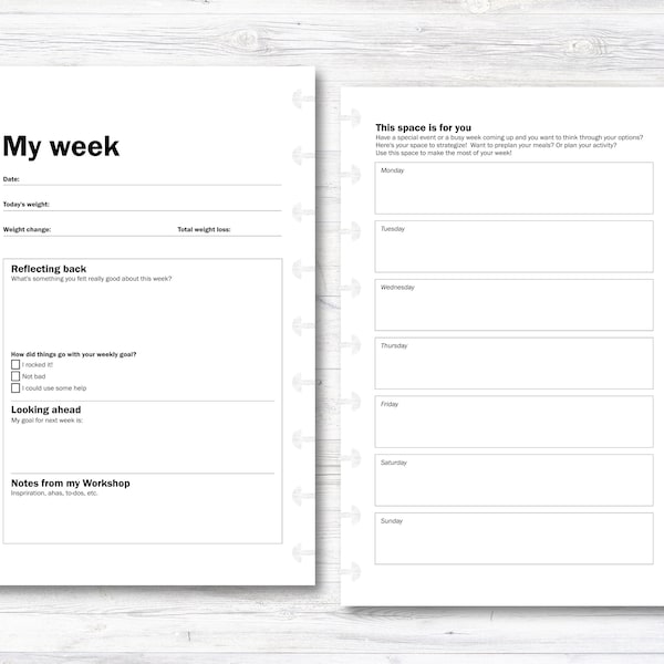 Weight Loss Weekly Planner Pages for Happy Planner Classic - Set of 4 (M018)