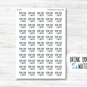 Drink Your Water Script Planner Stickers (B169)