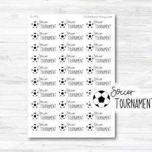 Soccer Tournament Planner Stickers, Script Soccer Stickers (G192)