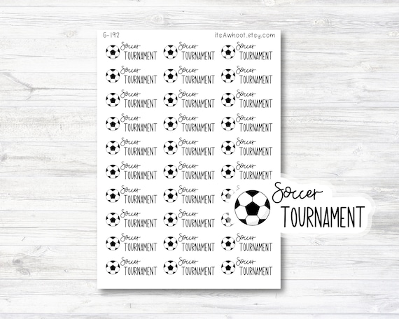 Soccer Tournament Planner Stickers, Script Soccer Stickers (G192)