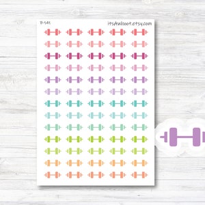Weight Lifting Planner Stickers, Barbell Icon Stickers (B141)
