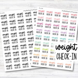 Weight Check-in Planner Sticker, Weight Check in Sticker (B219)