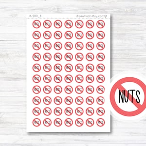 No Nuts Planner Stickers, No Nuts Sticker (B200_8)