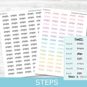 STEPS Script Planner Stickers - Multiple Fonts/Colors Available (A043)