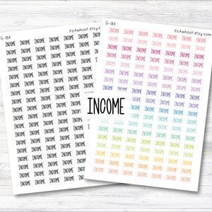 INCOME Script Planner Stickers (G184)