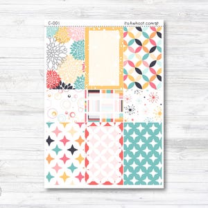 Full & Half Deco Boxes - "Retro Vibes" - Happy Planner CLASSIC / 7"x9" - Vertical (C001)