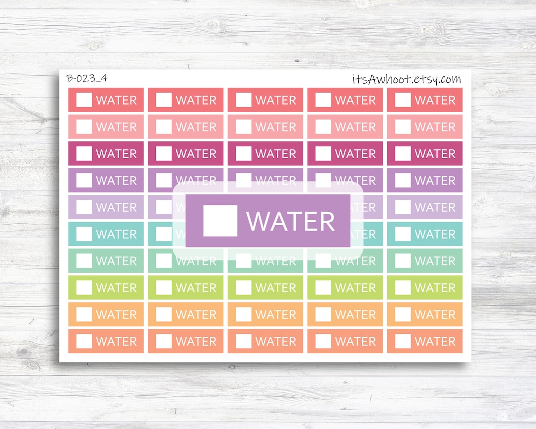 Water Check off Tracker Stickers (B023_4) - Etsy