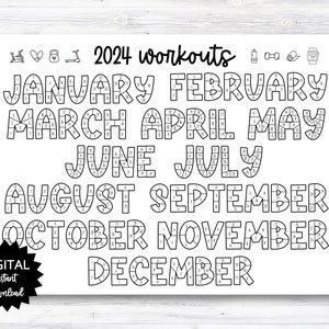 Buy 2024 Workouts Tracker Coloring Page Printable Coloring Online in India  - Etsy