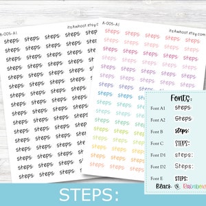 STEPS: Script Planner Stickers - Multiple Fonts/Colors Available (A005)