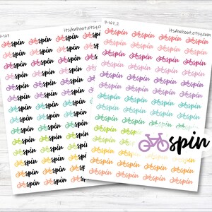 Spin Script with Bike icon Stickers (B167)