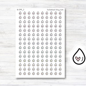 Water Droplet Stickers, Water Tracking Planner Stickers, Doodle Water Drop Sticker (B099_2)