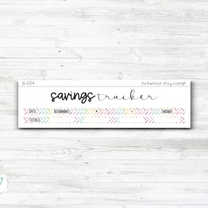 May include: A printable savings tracker with a colorful chevron pattern. The tracker includes sections for date, beginning balance, additions, subtractions, and ending balance. The text "itsAwhoot.etsy.com" is at the top of the tracker.
