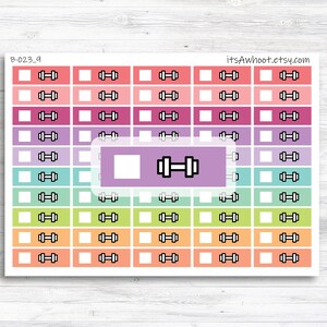 Barbell Check Off Tracker Stickers - Small Labels (B023_9)