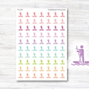 Stand Up Paddleboard Planner Stickers, Stand Up Paddleboard Stickers (B241)