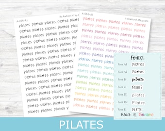 PILATES Script Planner Stickers - Multiple Fonts/Colors Available (A065)