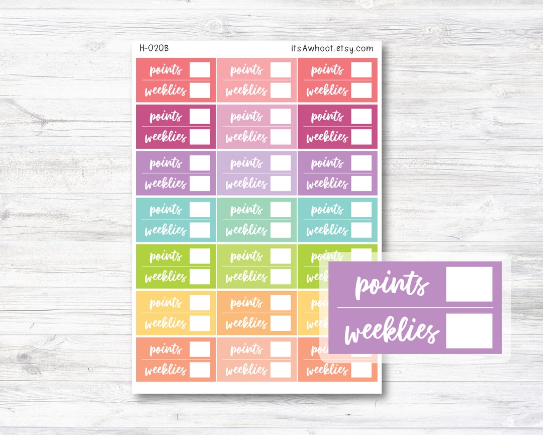 WW Points Stickers WW Weeklies Stickers Weight Watchers Etsy