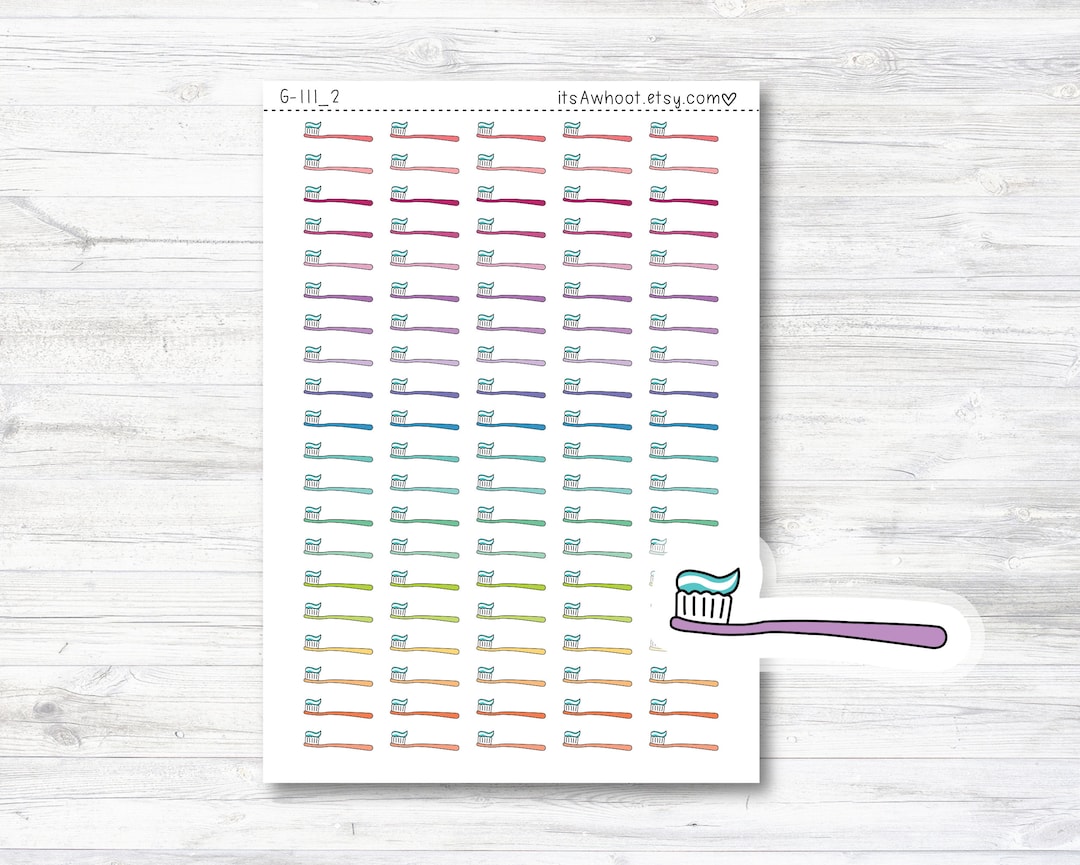Toothbrush Icon Stickers, Toothbrush Planner Stickers, Toothbrush ...