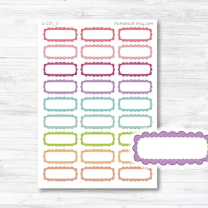 Scallop Label Planner Stickers - Doodle (G031_3)