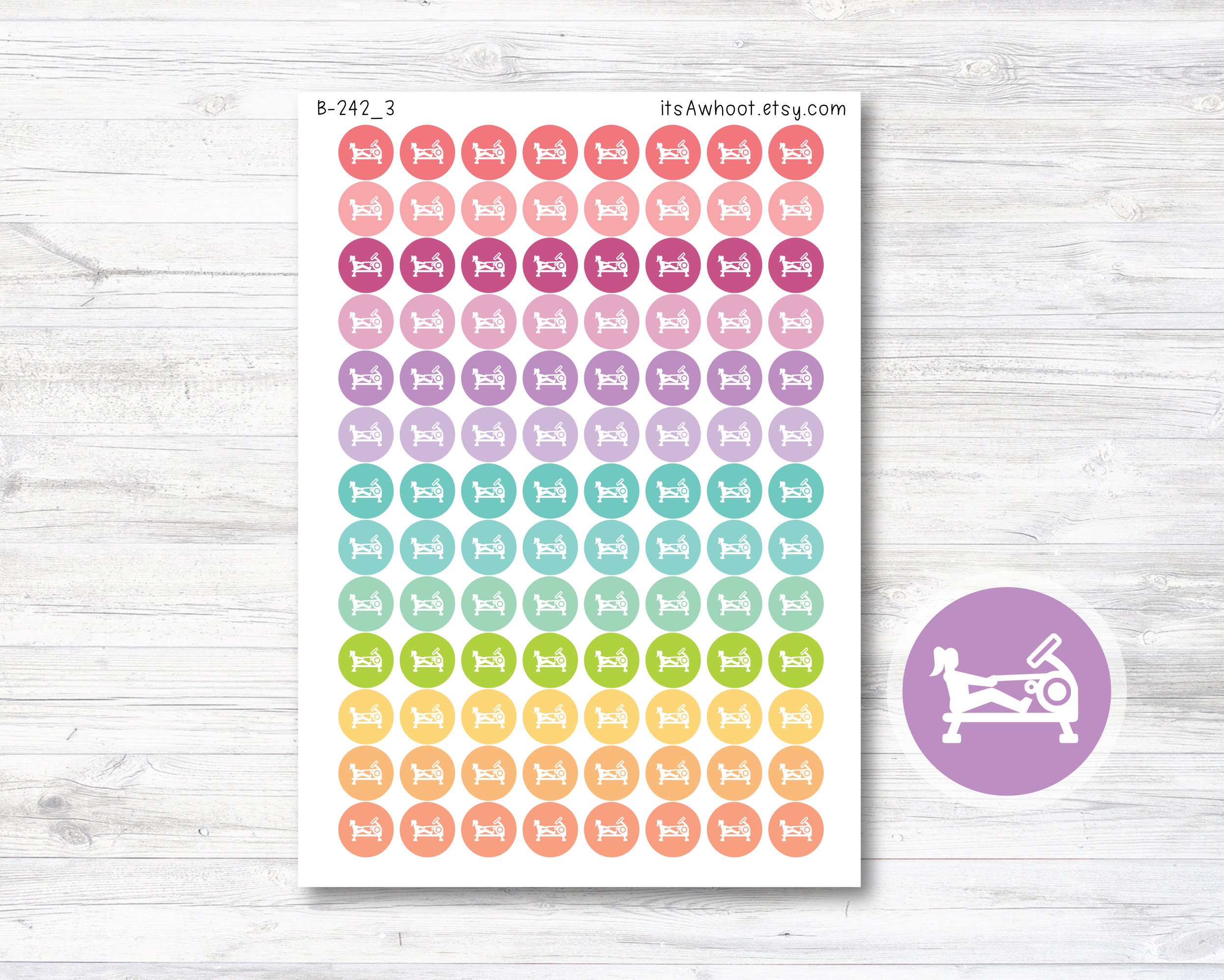 Rowing Sticker Gradient Rowing Machine Planner Stickers, Indoor Rowing Stickers, Rowing Icon ...