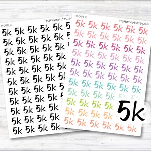 5k Stickers, 5k Steps Stickers - Large/Qty. 66 (B059_2)