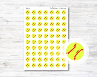 Softball Planner Stickers - 54 Vinyl Labels For Game Day & Practice Scheduling