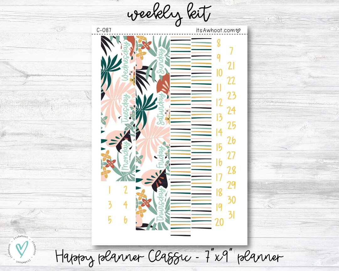 WEEKLY Kit Planner Stickers - "tropical Fruit Summer" - Happy Planner ...