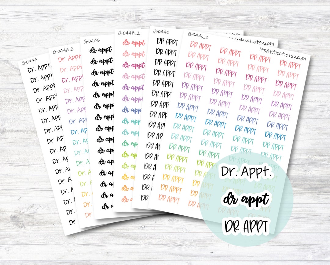 Dr. Appt. Script Planner Stickers Doctor Appointment Stickers (G044) - Etsy
