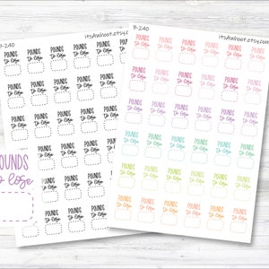 Pounds To Lose Stickers, Pounds To Lose Planner Stickers (B240)