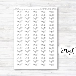 DAY OFF Stickers, Day Off Script Planner Stickers, Day Off Mixed Script Stickers (G254)