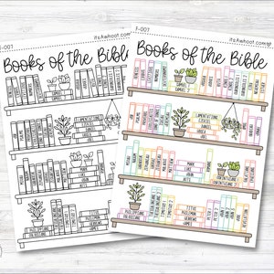 Books of the Bible BOOK SHELF tracker Dashboard Sticker (F007)