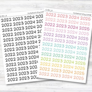 Autocollants pour agenda 2022-2025 / 2022, 2023, 2024, 2025 (G061_6)