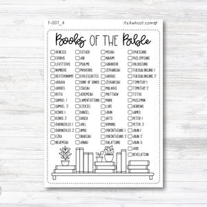 Books of the Bible Checklist Sticker, Books of the Bible Tracker (F007_4)