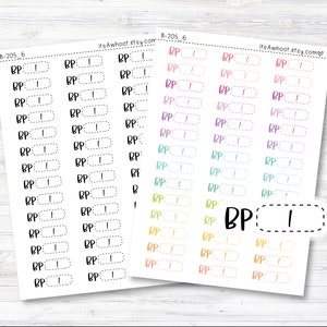 Blood Pressure Stickers, Blood Pressure Script Planner Stickers, Blood Pressure Tracking Stickers, Blood Pressure Monitoring (B205_6)