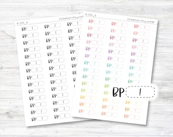 Blood Pressure Stickers, Blood Pressure Script Planner Stickers, Blood Pressure Tracking Stickers, Blood Pressure Monitoring (B205_6)