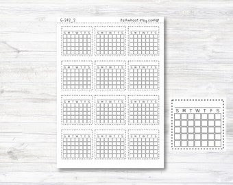 Monthly Habit Tracker Planner Stickers - Blank (G242_2)